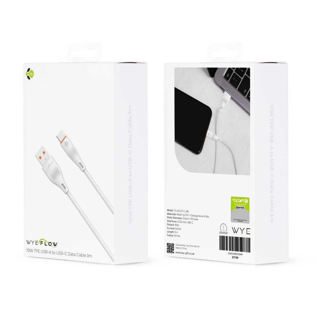 WYEFLOW TPE USB to USB-C Data Cable 3m