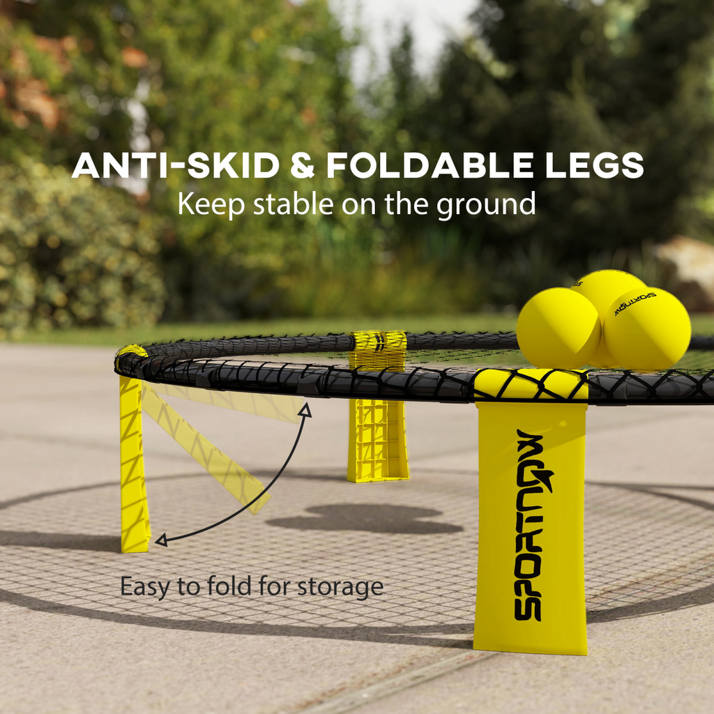 SPORTNOW Spike Ball Set, Mini Beach Games Set with Net, 3 Balls and Pump
