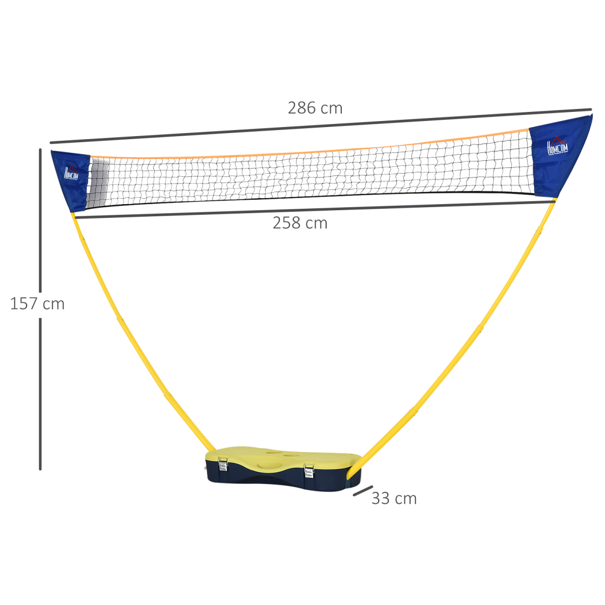 Foldable Badminton Net Set with 2 Pairs of Rackets 2 Nylon Shuttlecocks HOMCOM