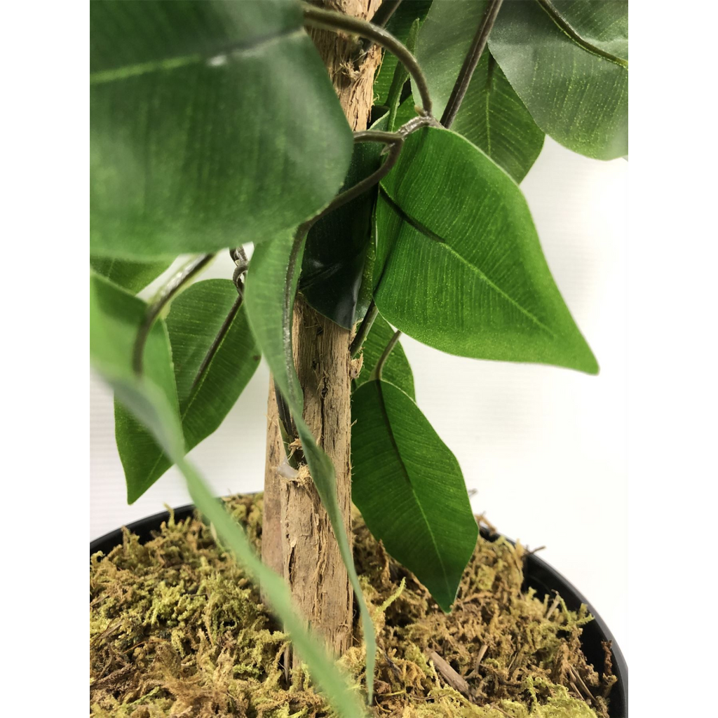 120cm Artificial Ficus Tree / Plant - Large Bushy Shape Copper Metal Planter