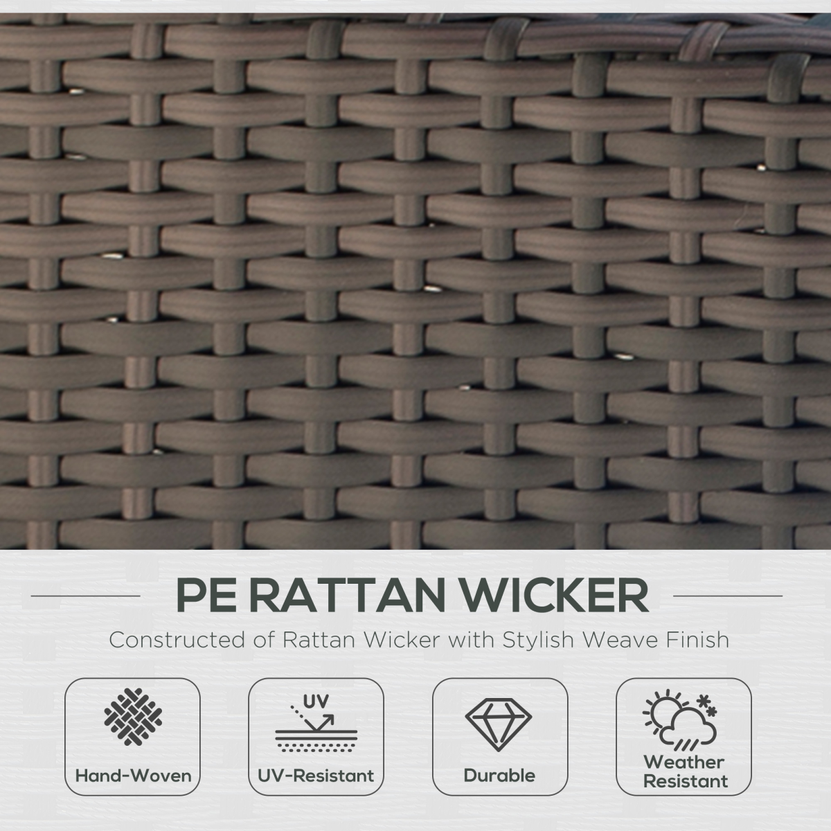 Outdoor Double Armchair - Comfortable PE Rattan Seating for Two