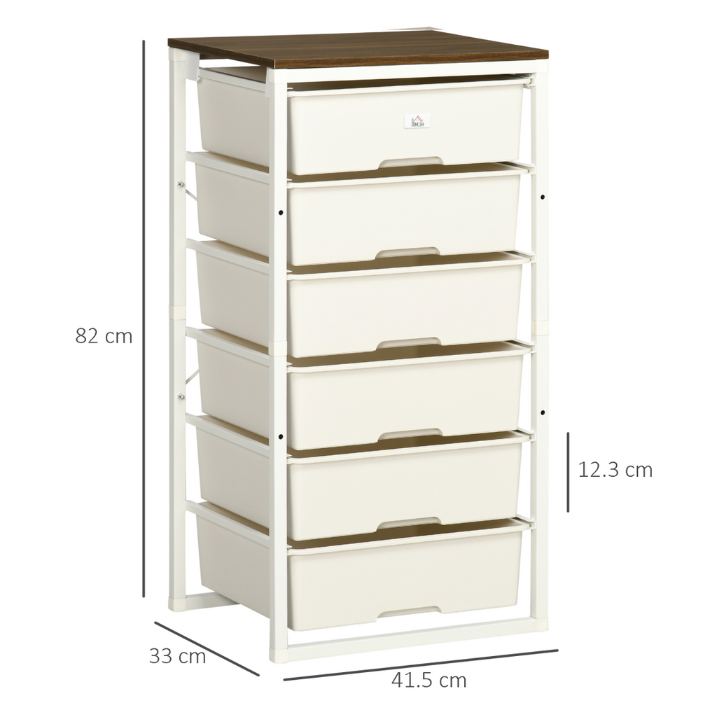 Chest of Drawers 6-Drawer Dresser Storage Cabinet Bedroom Living Room White