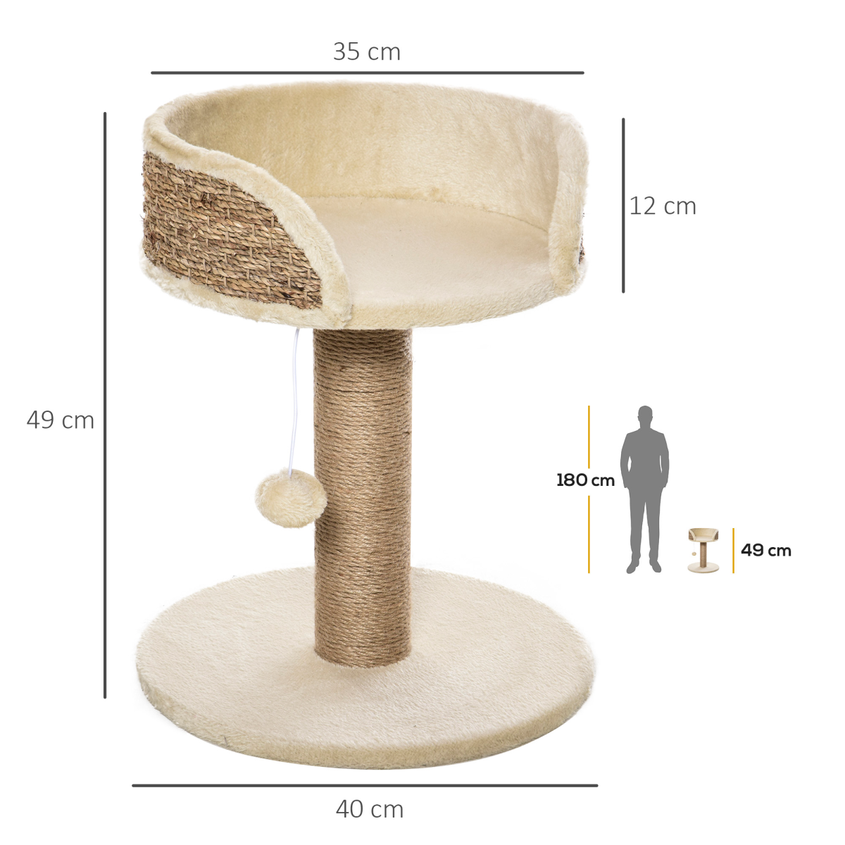 Cat Tree Tower Activity Center Climbing Stand with Scratching Posts Pawhut