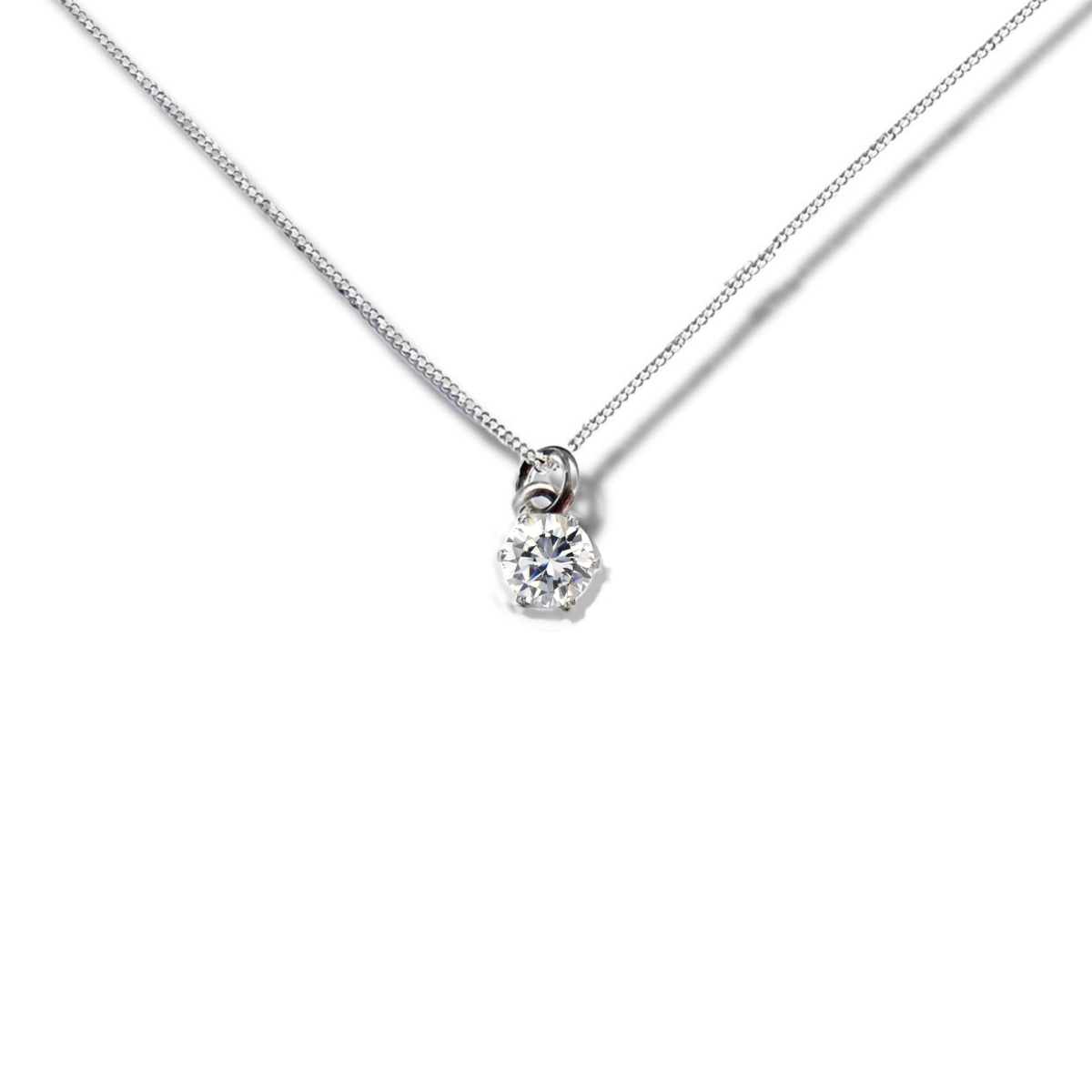 40th Birthday Cubic Zirconia Silver Necklace & Gold Balloons Mini Gift Hamper
