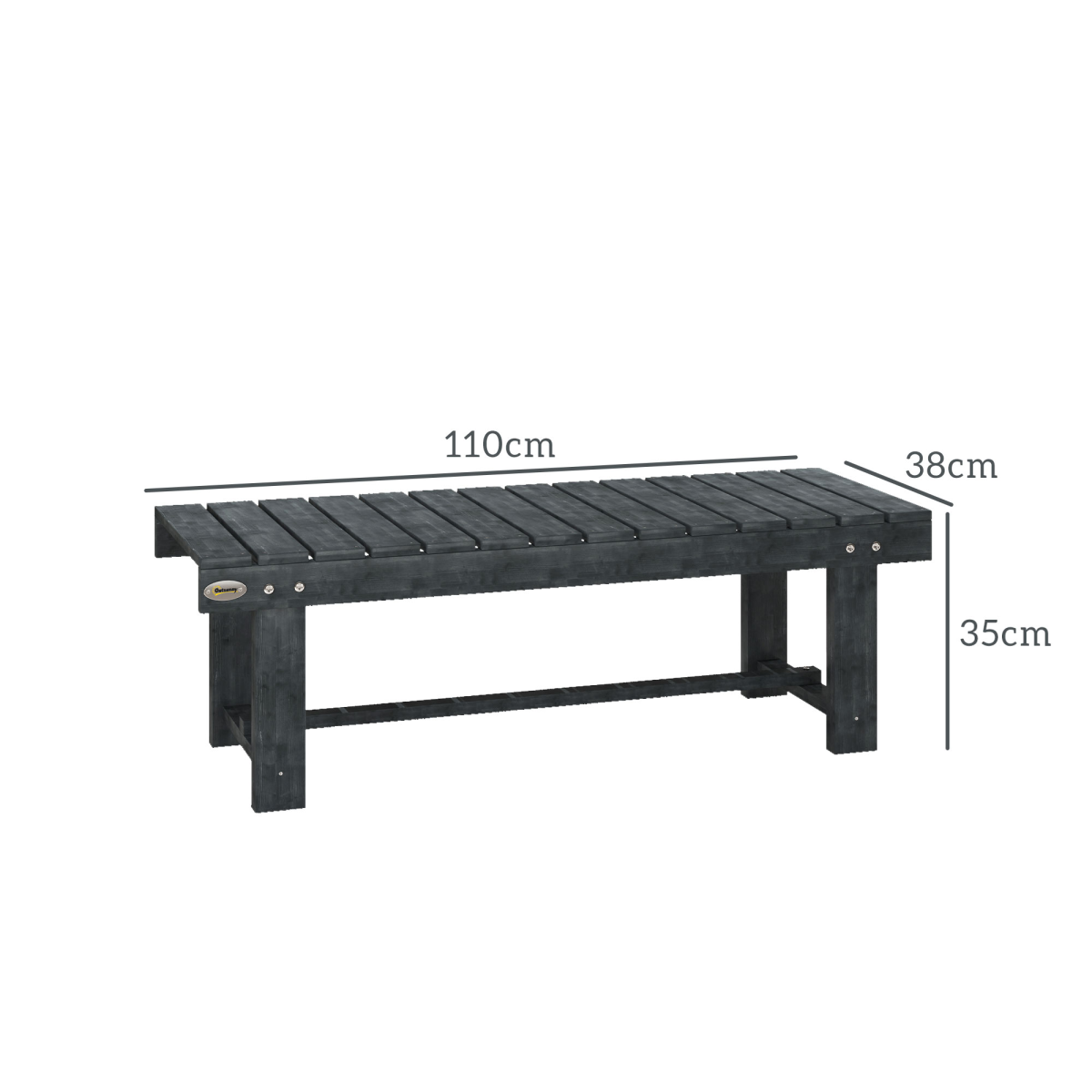 Outsunny 1.1M Outdoor Garden Bench Patio Loveseat Fir Wood 2 Person