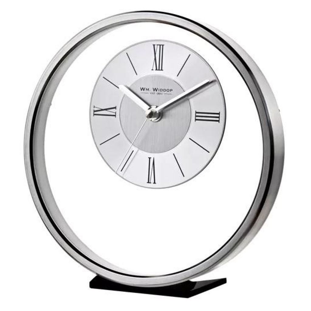 Widdop Round Silver Mantel Clock W2937S