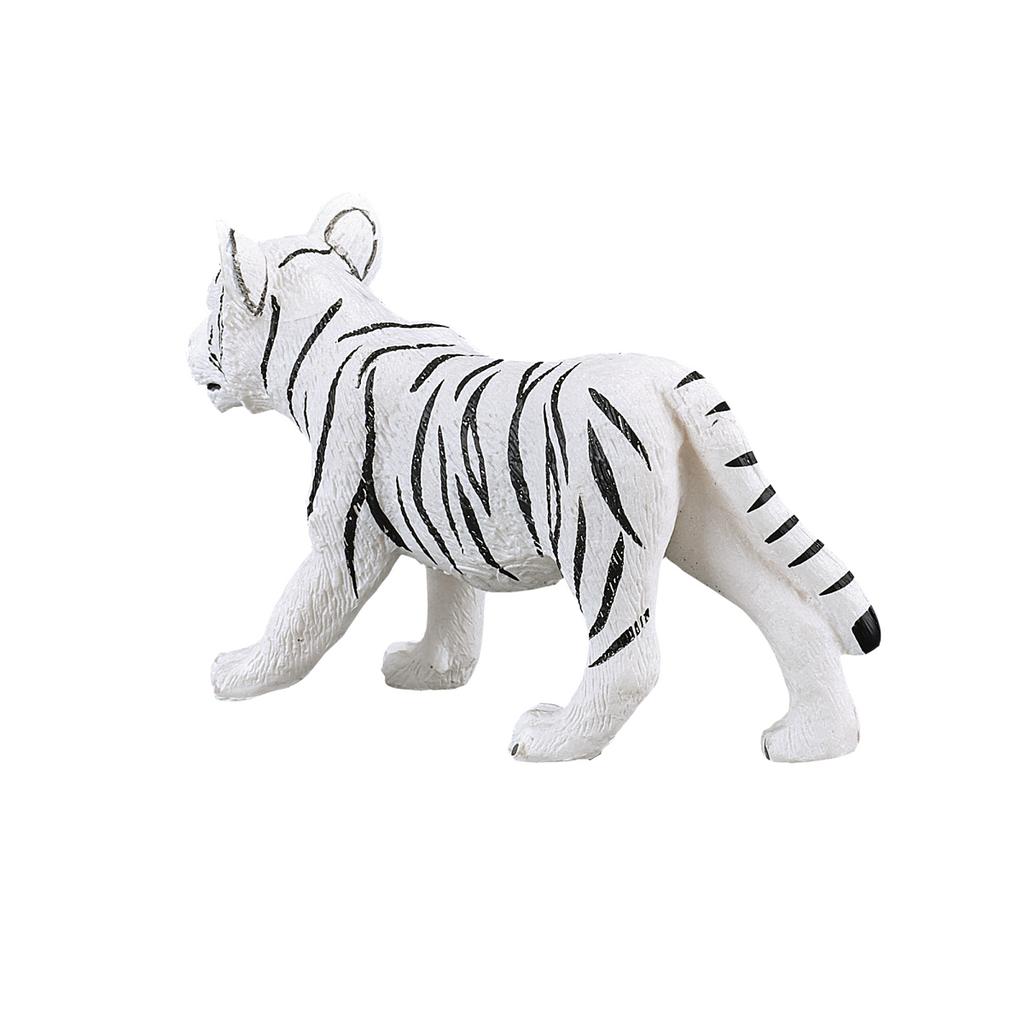 White Tiger Cub Standing Toy  Realistic Big Cat Figurine