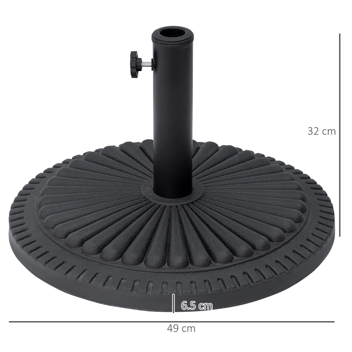 Pallet contains 56 units Cement Outdoor Garden Round Parasol Base Black
