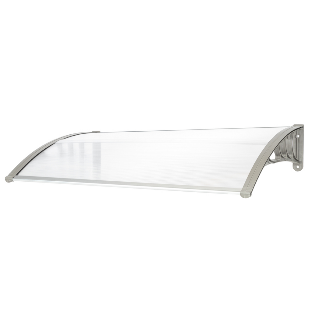 HT-120 x 80 Household Application Door & Window Rain Cover Eaves Canopy White & Gray Bracket