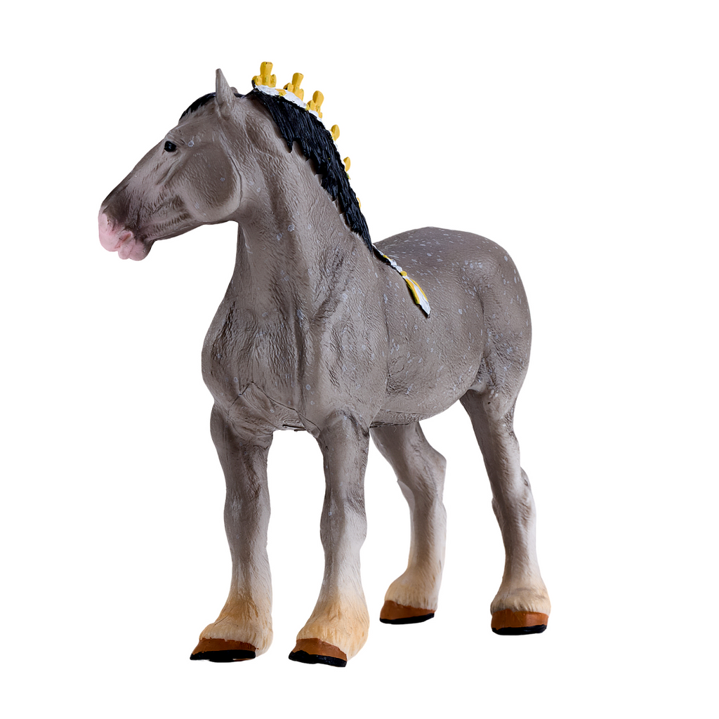 Shire Horse Dapple Grey Toy  Realistic Equestrian Figurine