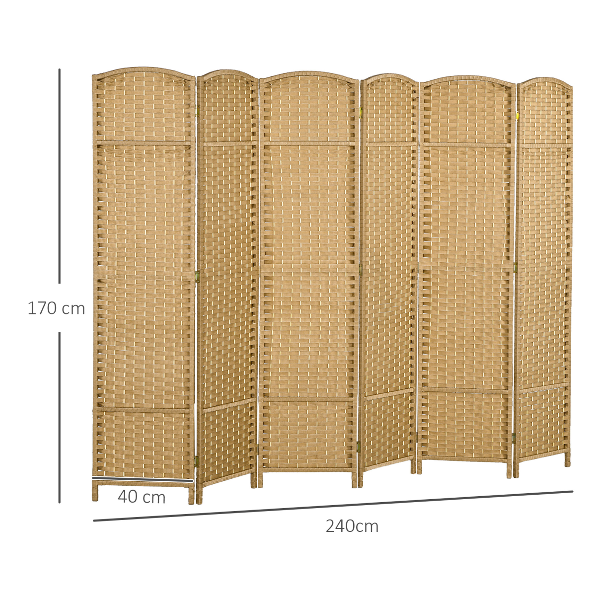 HOMCOM 6 Panel Folding Room Divider, Privacy Screen, 240 x 170cm