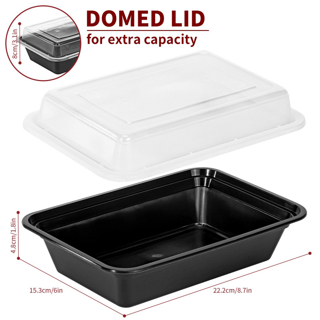 Vinsani 10pk 1 COMPARTMENT MEAL PREP CONTAINERS