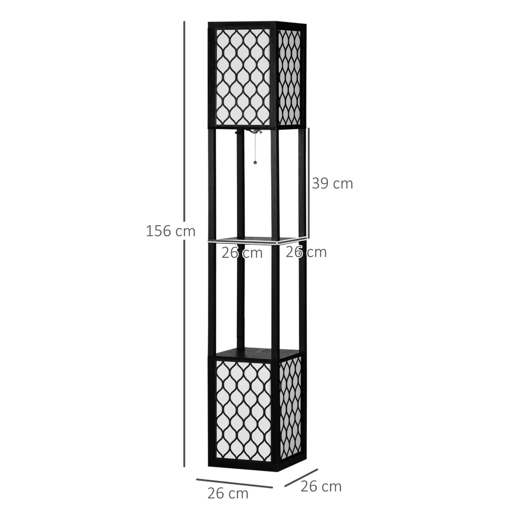Floor Lamp with Shelves, 2 Light, Modern Standing Lamps for Living Room Bedroom