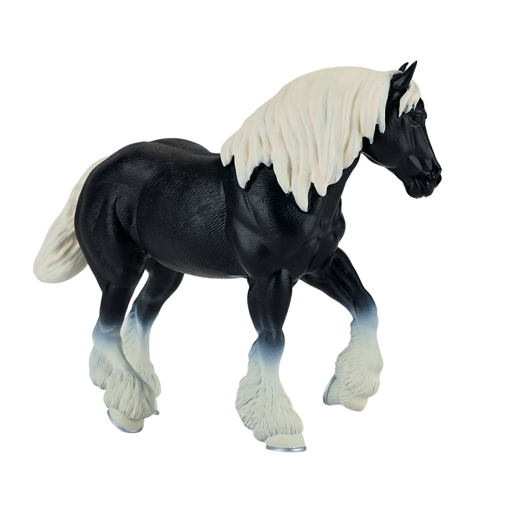 Clydesdale Horse Black Toy  Realistic Equestrian Figurine