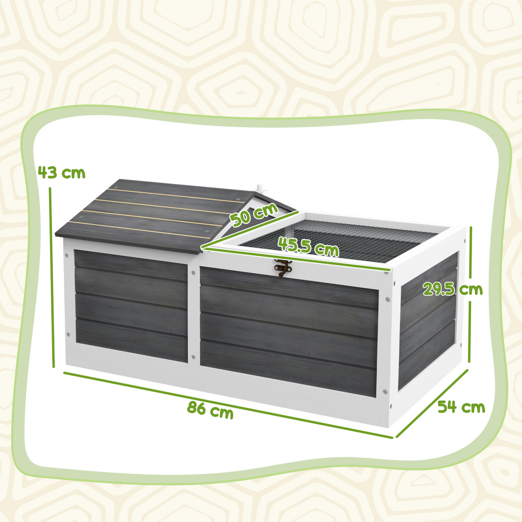 Tortoise House with Openable Top, Tray, for Indoor and Outdoor use - Grey