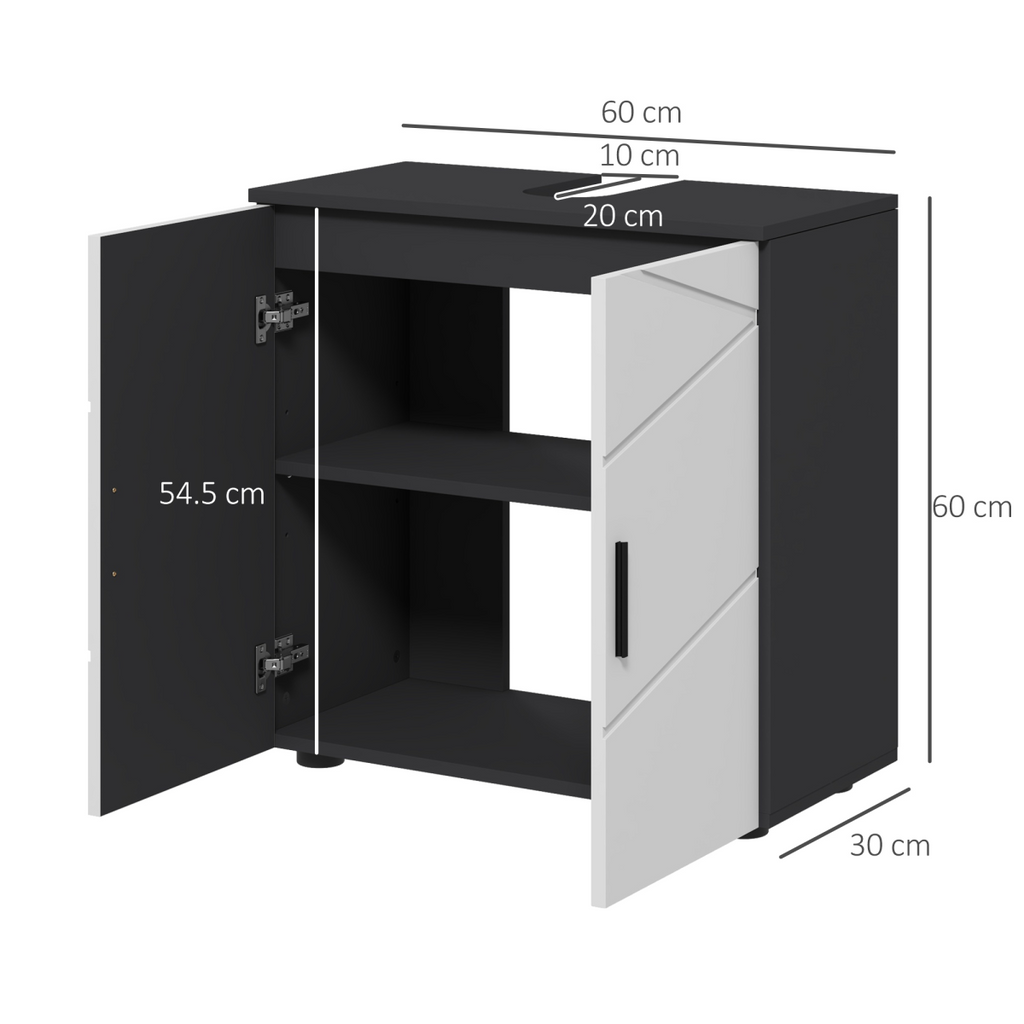 kleankin Bathroom Vanity Unit, Under Sink Cabinet with Shelf, Light Grey