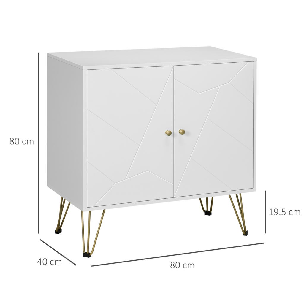 HOMCOM Freestanding Storage Cabinet with Adjustable Shelves for Living Room