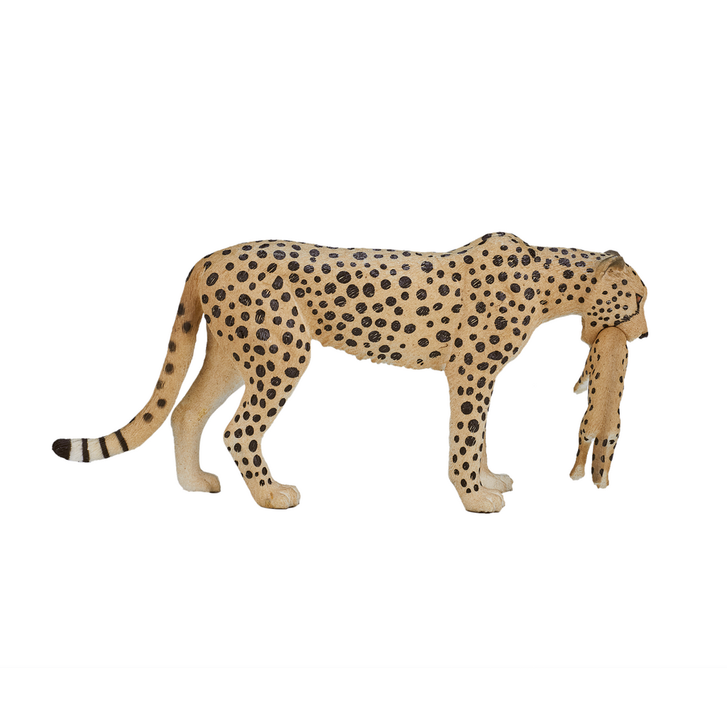 Cheetah Female with Cub Toy  Realistic African Wildlife Figurine