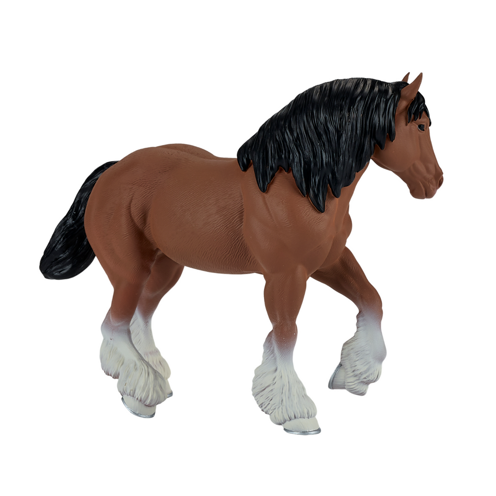 Clydesdale Horse Brown Toy  Realistic Equestrian Model