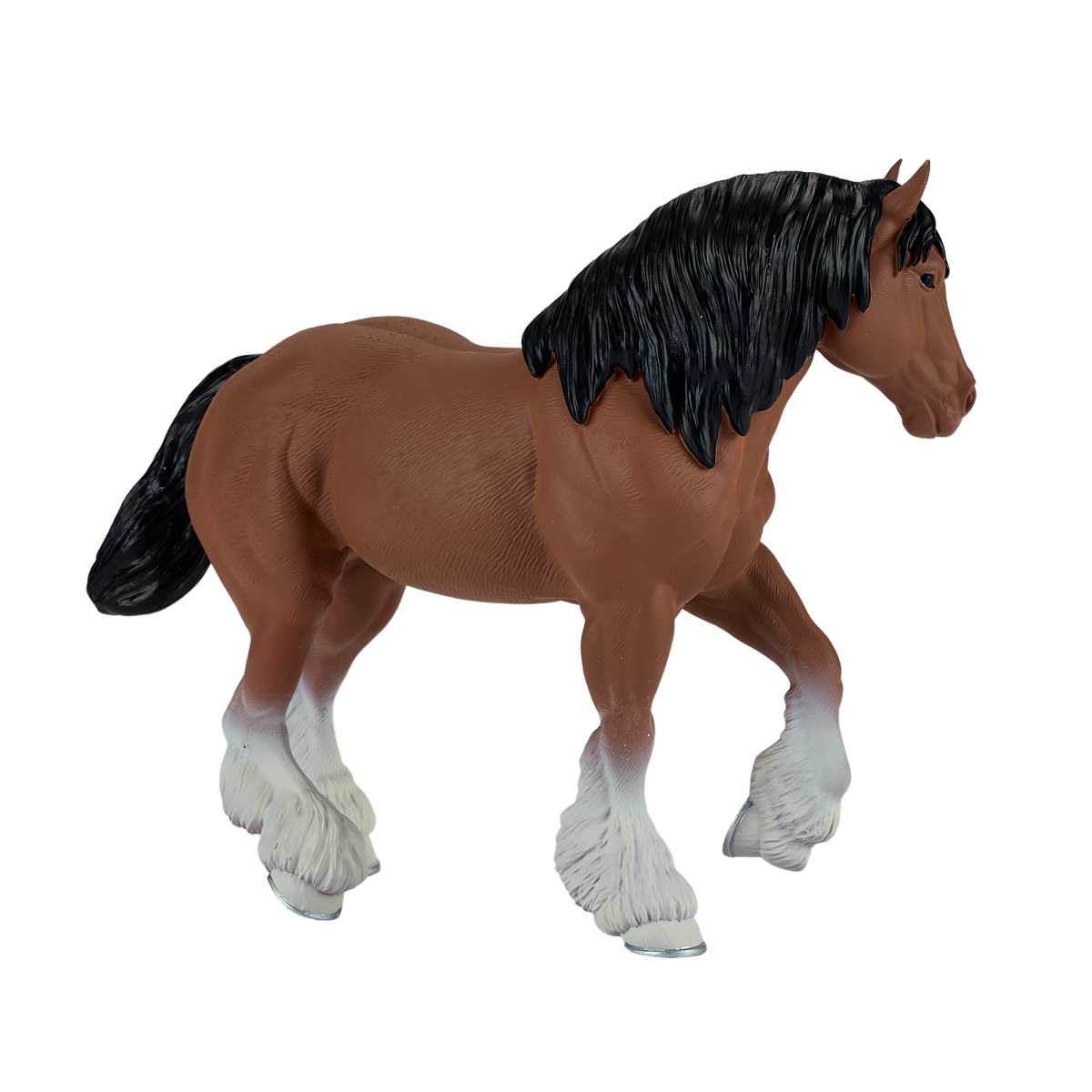 Clydesdale Horse Brown Toy  Realistic Equestrian Model