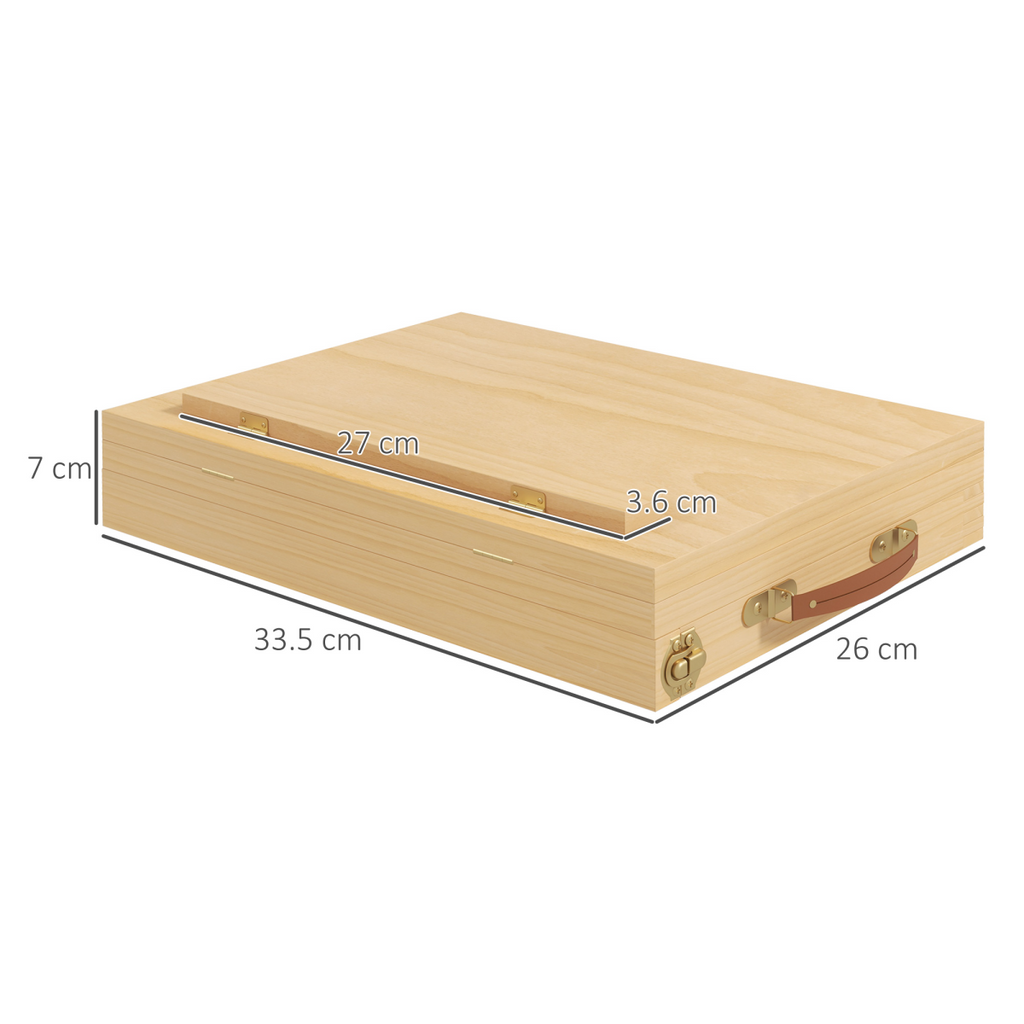 Vinsetto Wooden Table Easel Box with Storage Portable Folding Artist Easel