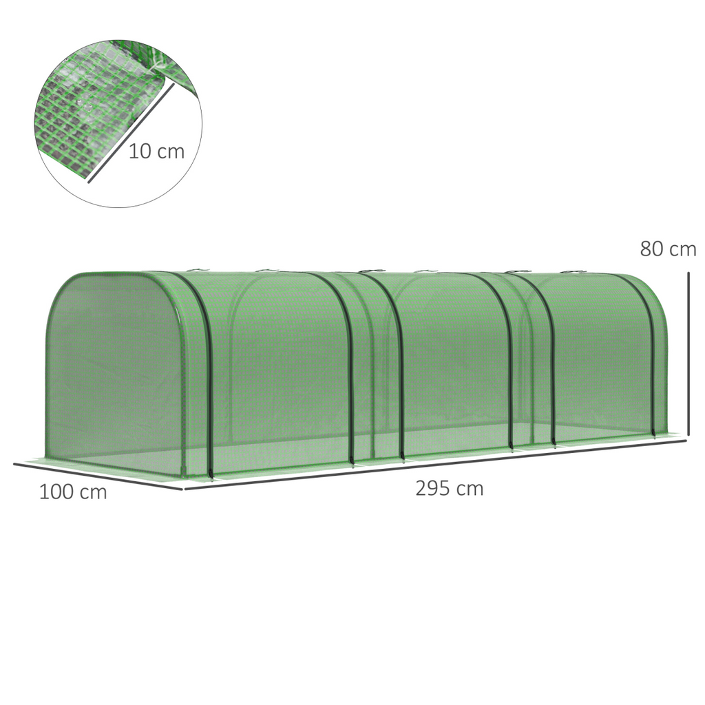 Tunnel Greenhouse Green Grow House Steel Frame Garden Backyard with Zipped Doors