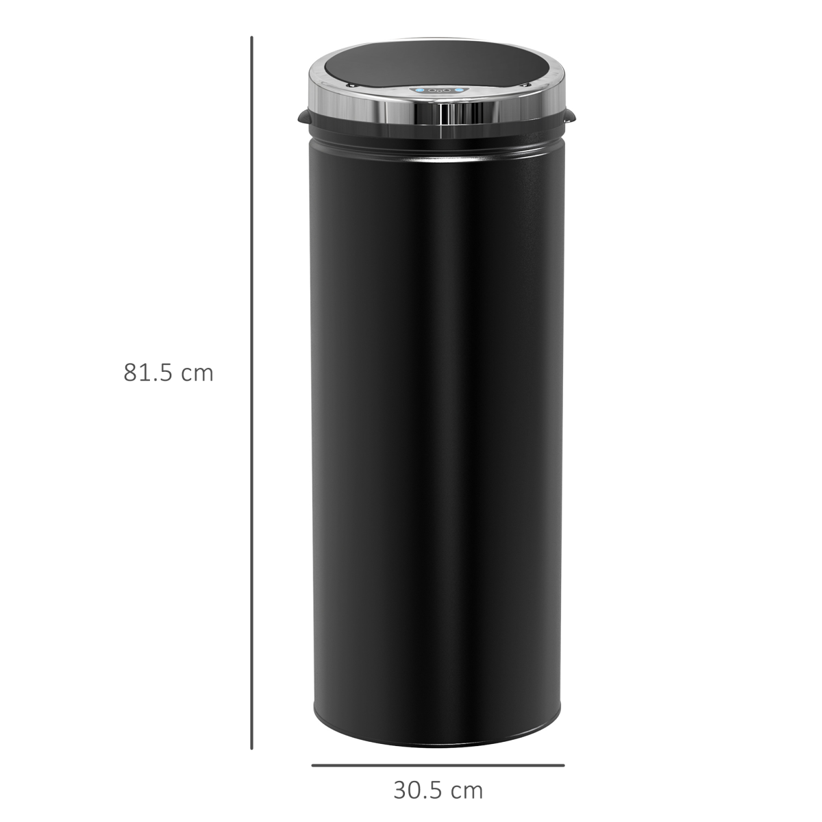 50 L Stainless Steel Sensor Trash Can with Bucket-Black