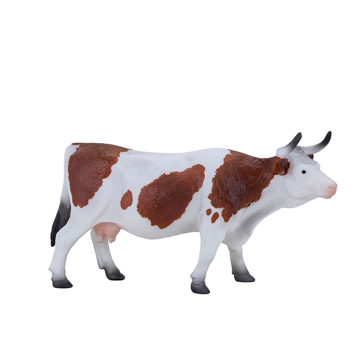 Simmental Cow Toy  Realistic Farm Animal Figurine