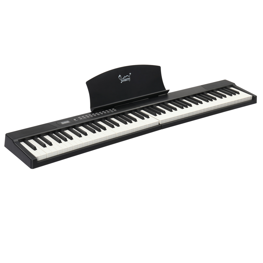 Glarry GPPS01-106 88 Key Folding Piano Semi-Weighted Standard Keyboards Digital Piano with MIDI Bluetooth, Handbag，Headphone，for Piano Lover Black color