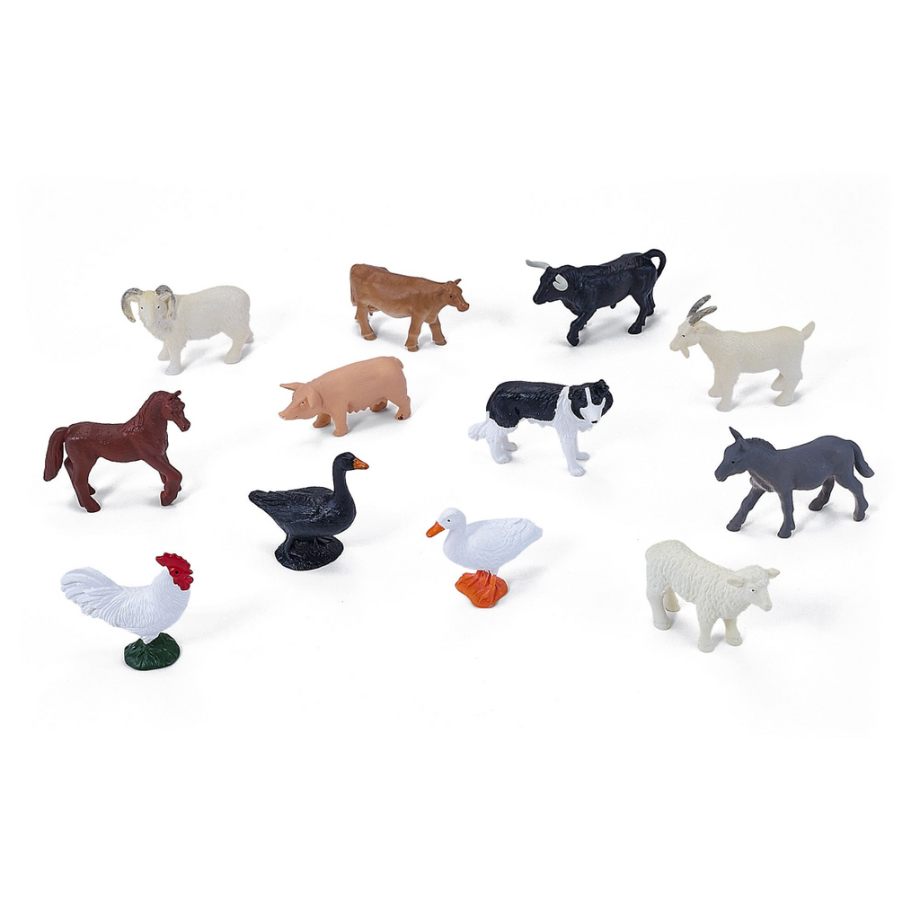 Farm Figure Mini Worlds Playset  12pc Farm Animal Set