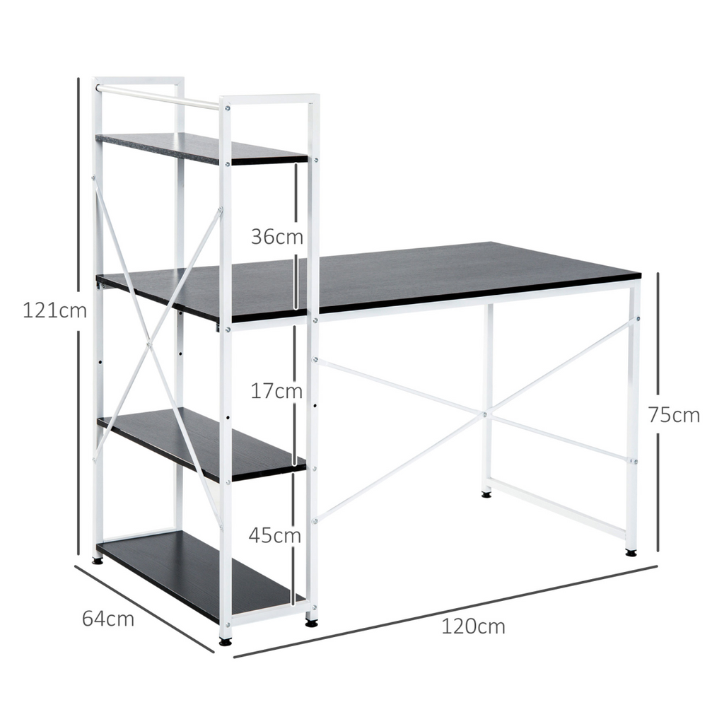 Computer Workstation Metal Frame-White/ Black Colour
