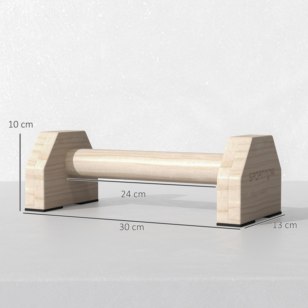 SPORTNOW Wooden Parallettes Push Up Bars Calisthenics Equipment for Home Gym