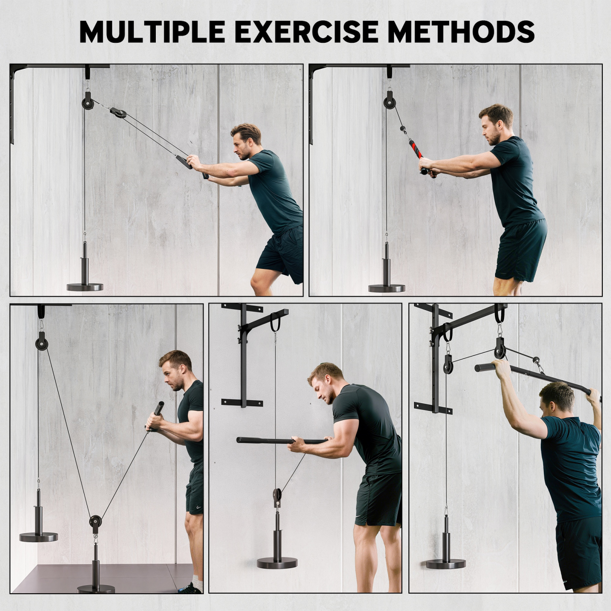 Weight Cable Pulley System for Home Gym with Universal Loading Pin