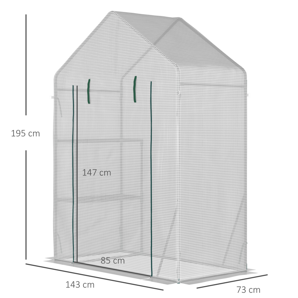 Greenhouse for Outdoor, Portable Gardening Plant Grow House with Shelf Outsunny