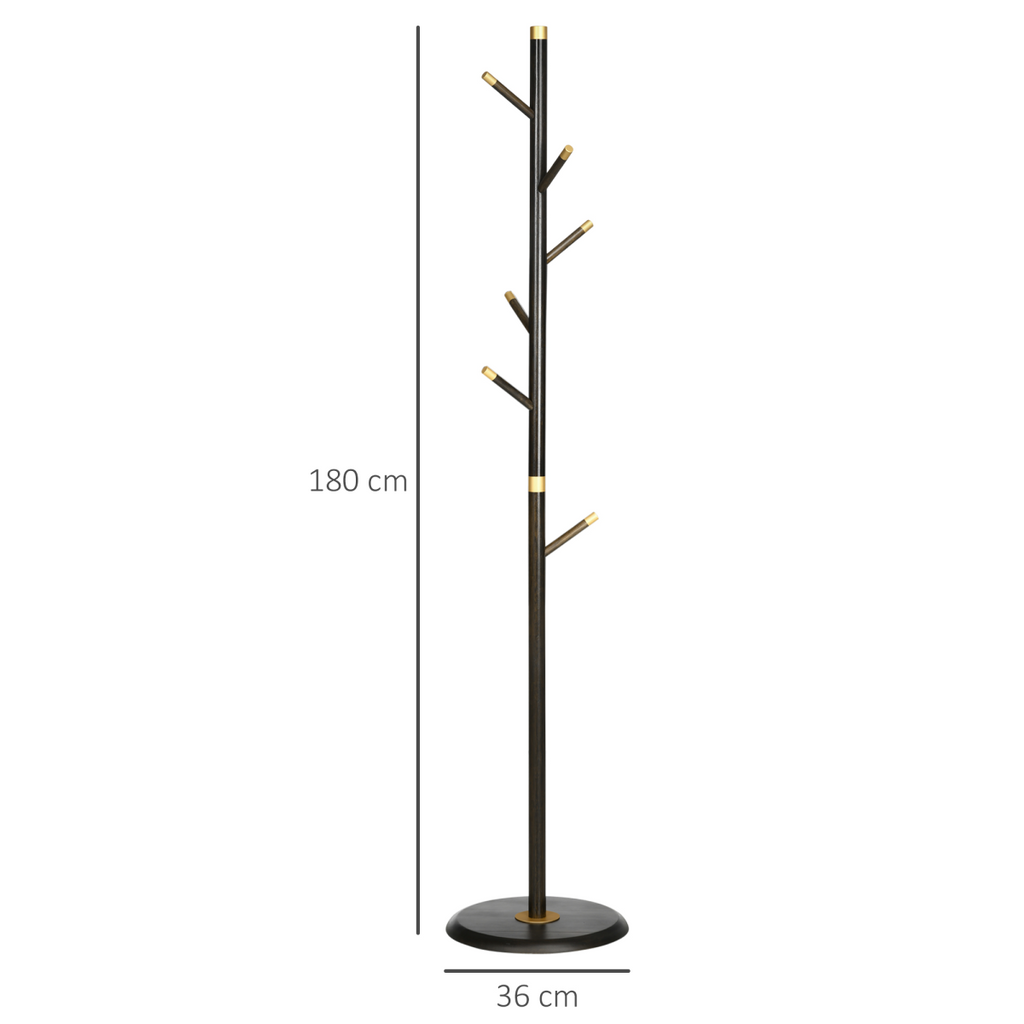 Freestanding Coat Rack Stand Industrial Coat Hanger with 6 Hooks for Hallway