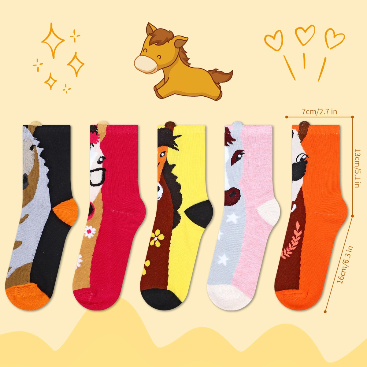Vinsani HORSE SOCKS 5pk