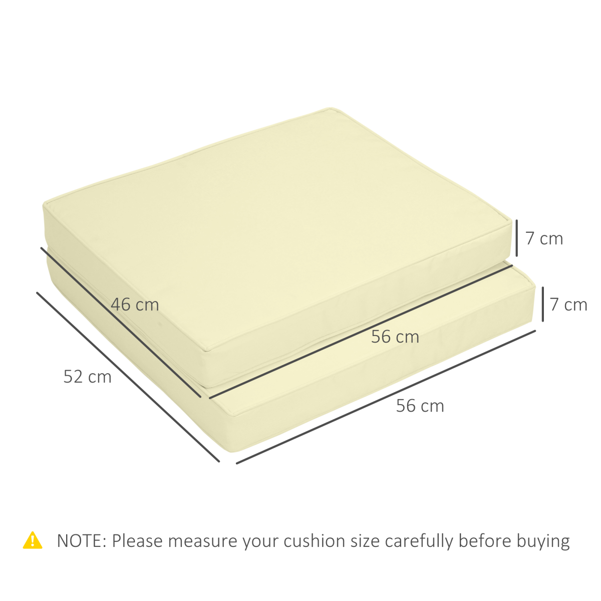 Outdoor Seat and Back Cushion Set Replacement Cushions, Cream White