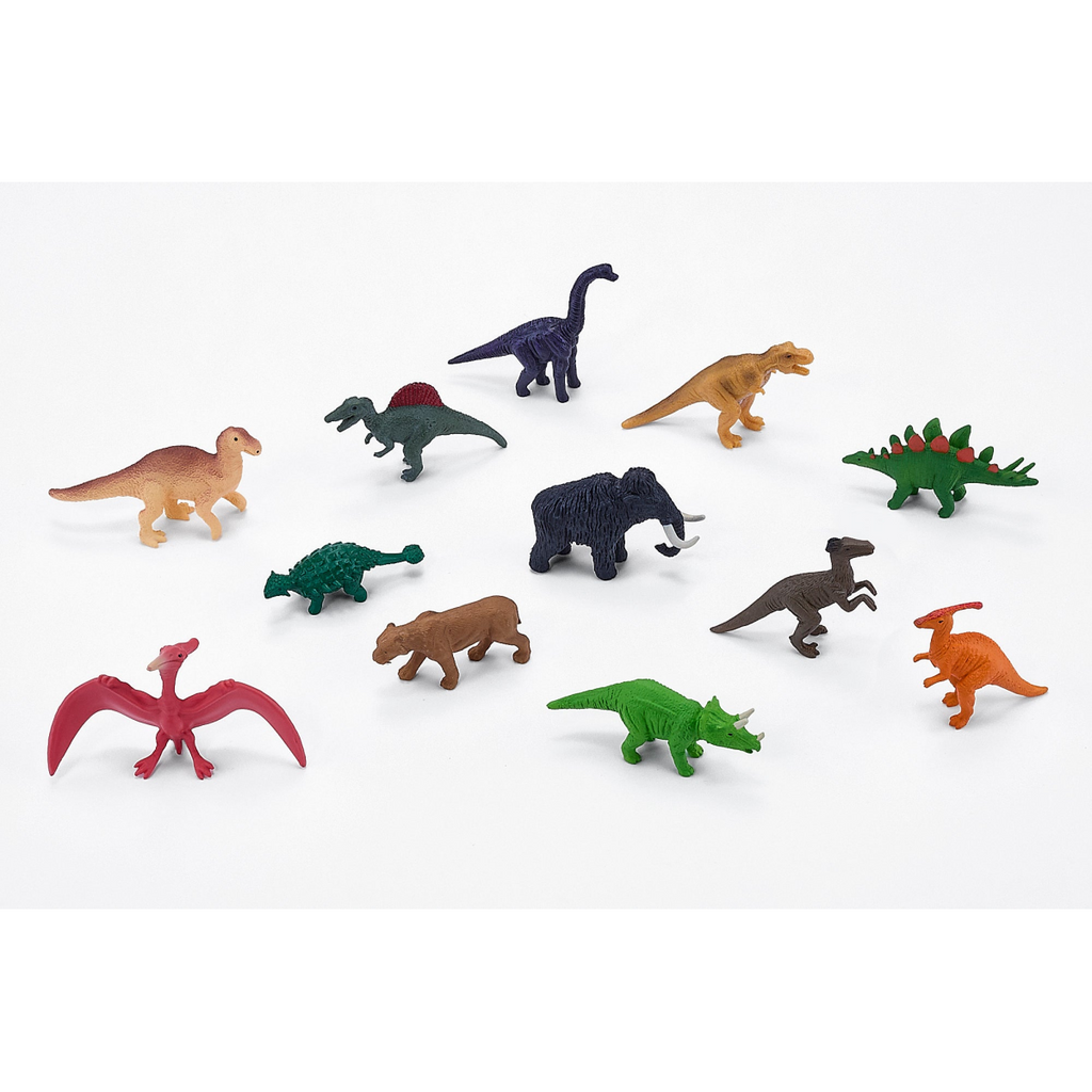 Dinosaur Mini Worlds Playset  12pc Prehistoric Figures