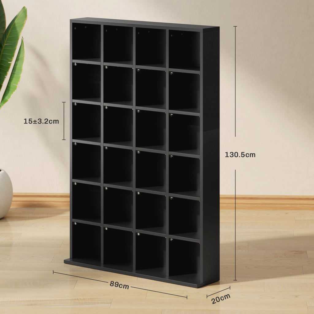HOMCOM DVD CD Media Storage Rack, Video Display Unit, 89 x 130.5 cm, Black