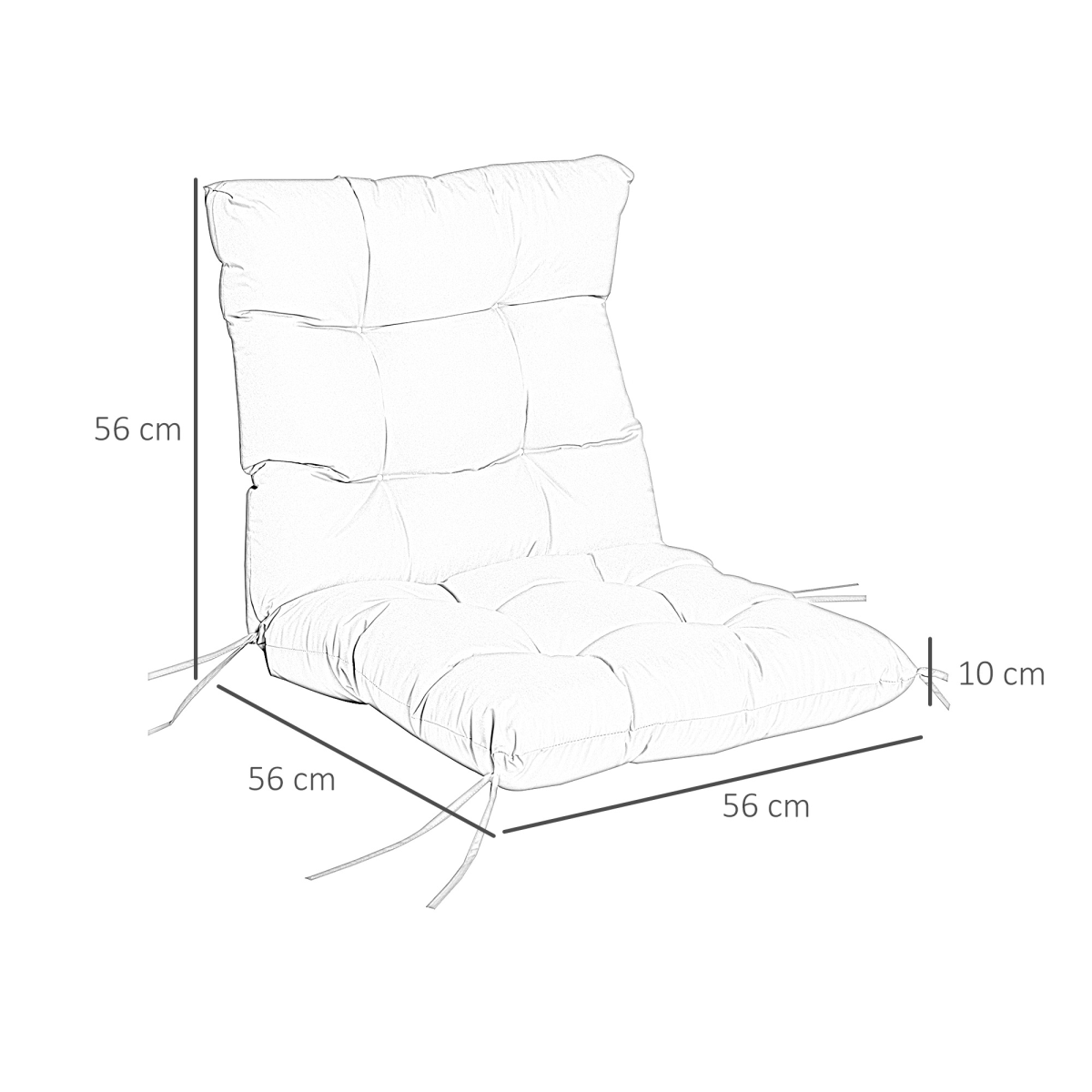 Garden Back Chair Cushion Patio Seat Cushion Pad Outdoor & Indoor Use