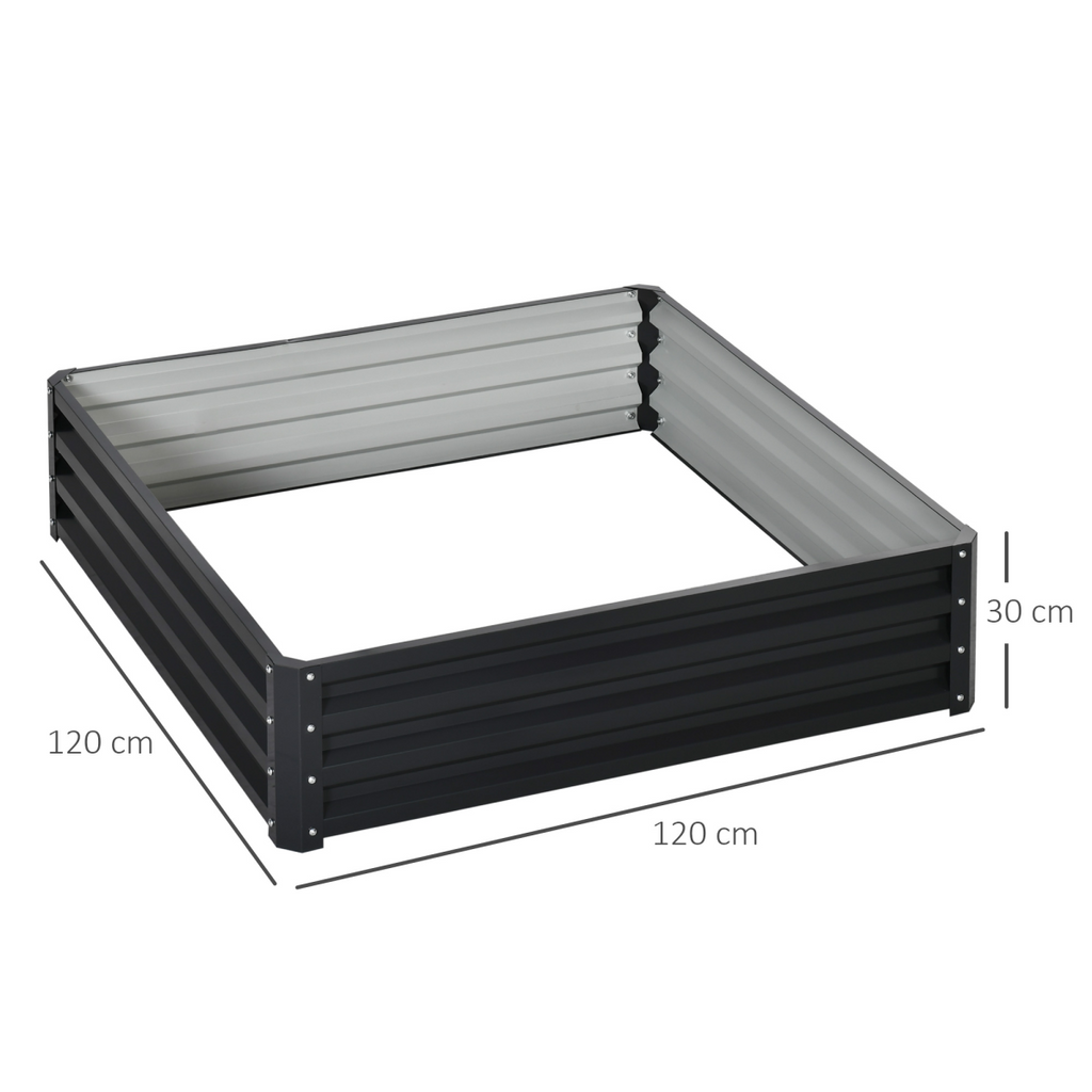 Raised Garden Bed Gardner Frame Outdoor Planter Kit Flower Vegetables Grey
