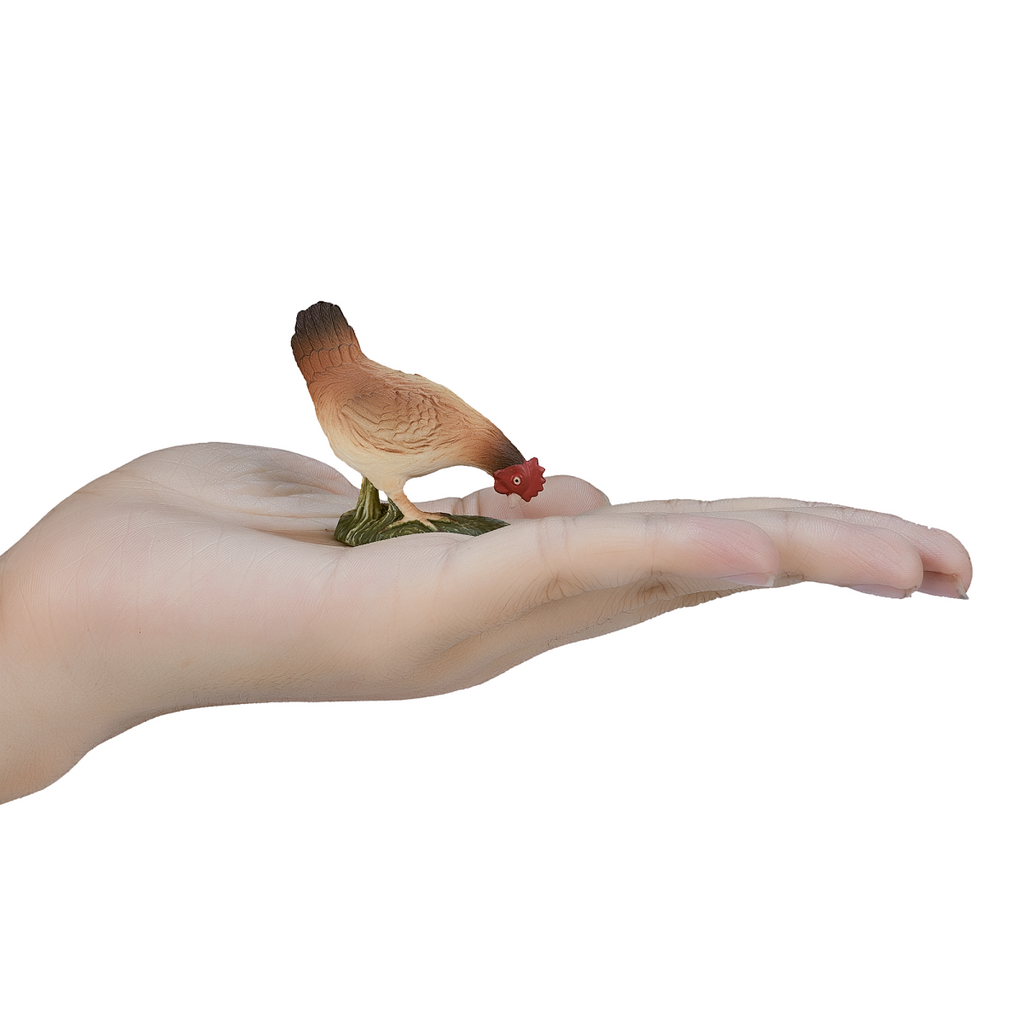 Hen Eating Toy  Farmyard Animal Figurine