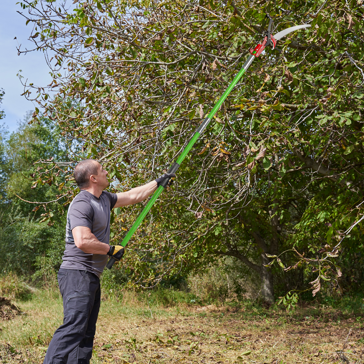 26ft Manual Pole Saw, Lightweight Tree Trimmers Long Handle Pruner Set