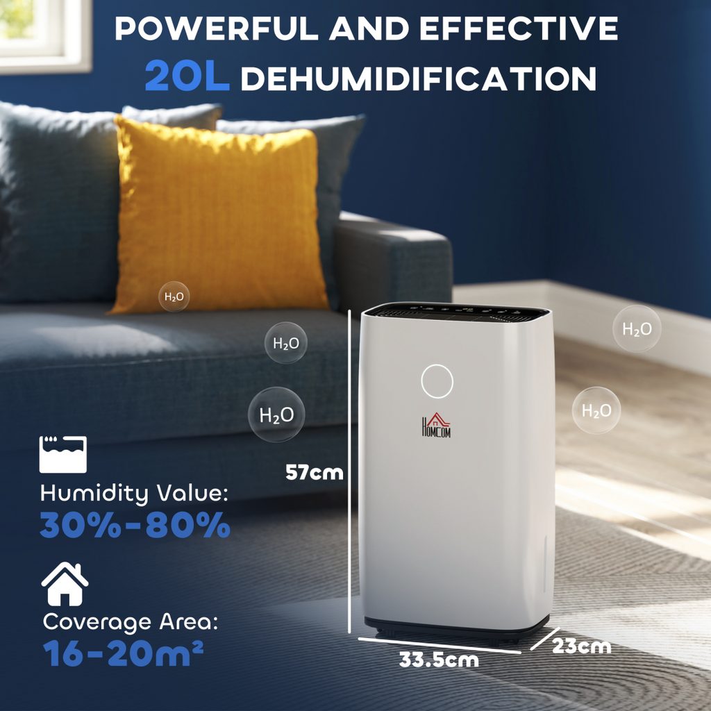 20L/Day 4000ML Portable Quiet Dehumidifier Home Laundry Room Electric Moisture