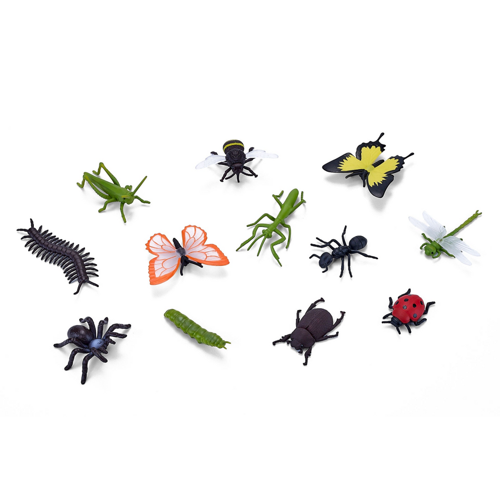 Insects and Spiders Mini Worlds Playset  12pc Bug Figures