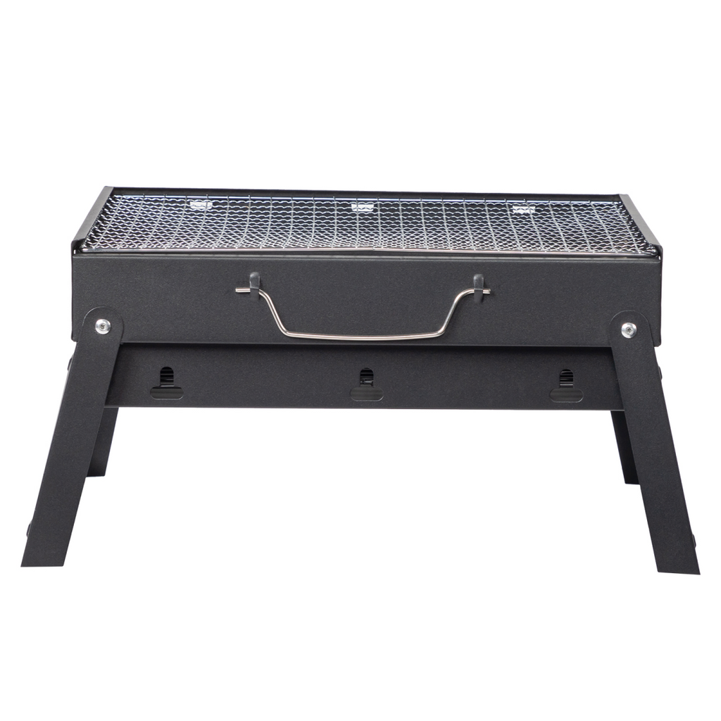 Portable BBQ Grill with Folding Feet, Compact and Lightweight Charcoal Grill for Outdoor Camping, Backyard, Picnic, Beach Party, and Family Outings