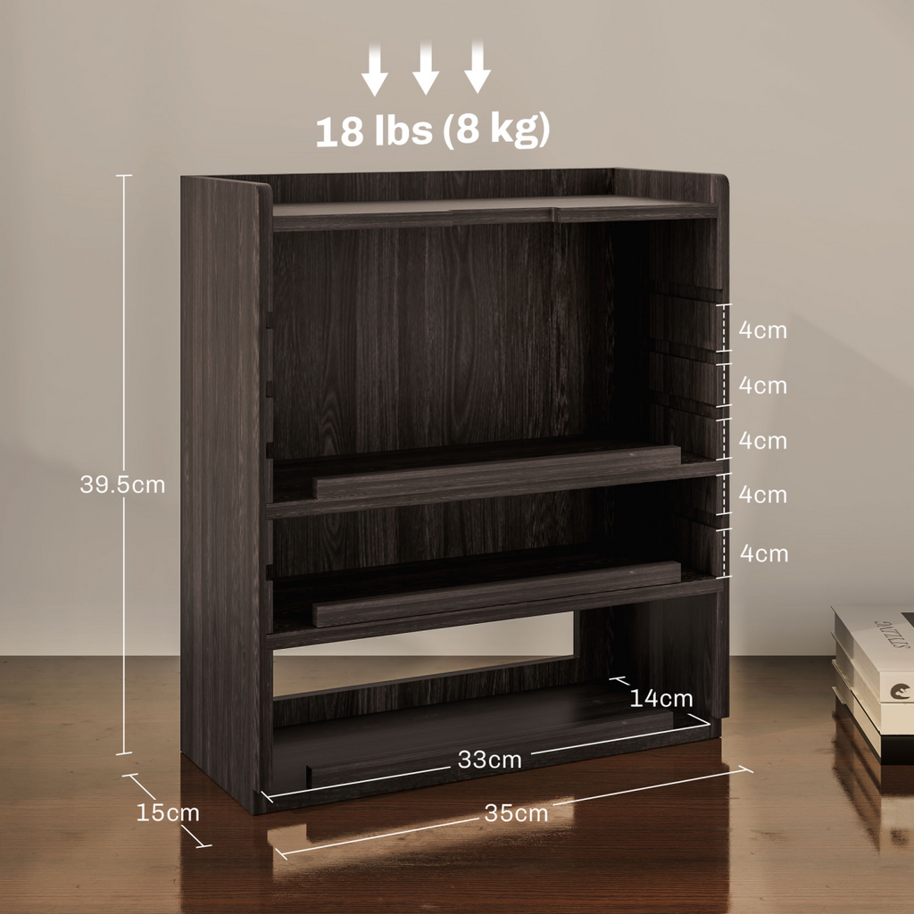HOMCOM 4-Tier Desktop Organiser with Cable Management for Stationery Dark Brown