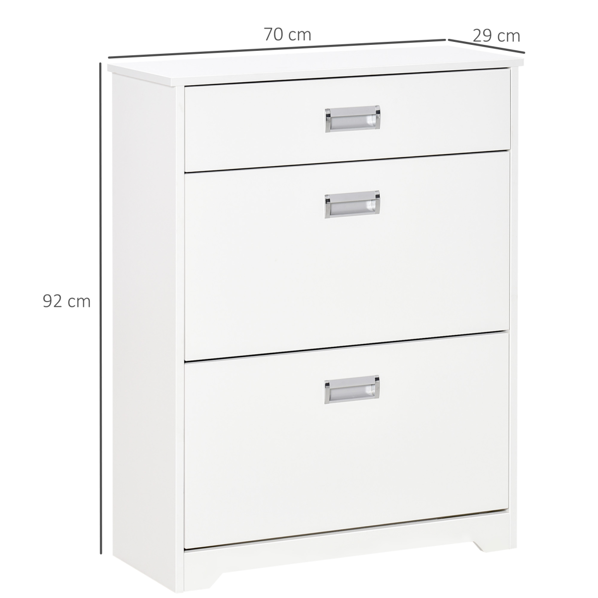 Tipping Shoe Cabinet Hall Organizer  Flip Drawers for Entry 16 Pairs