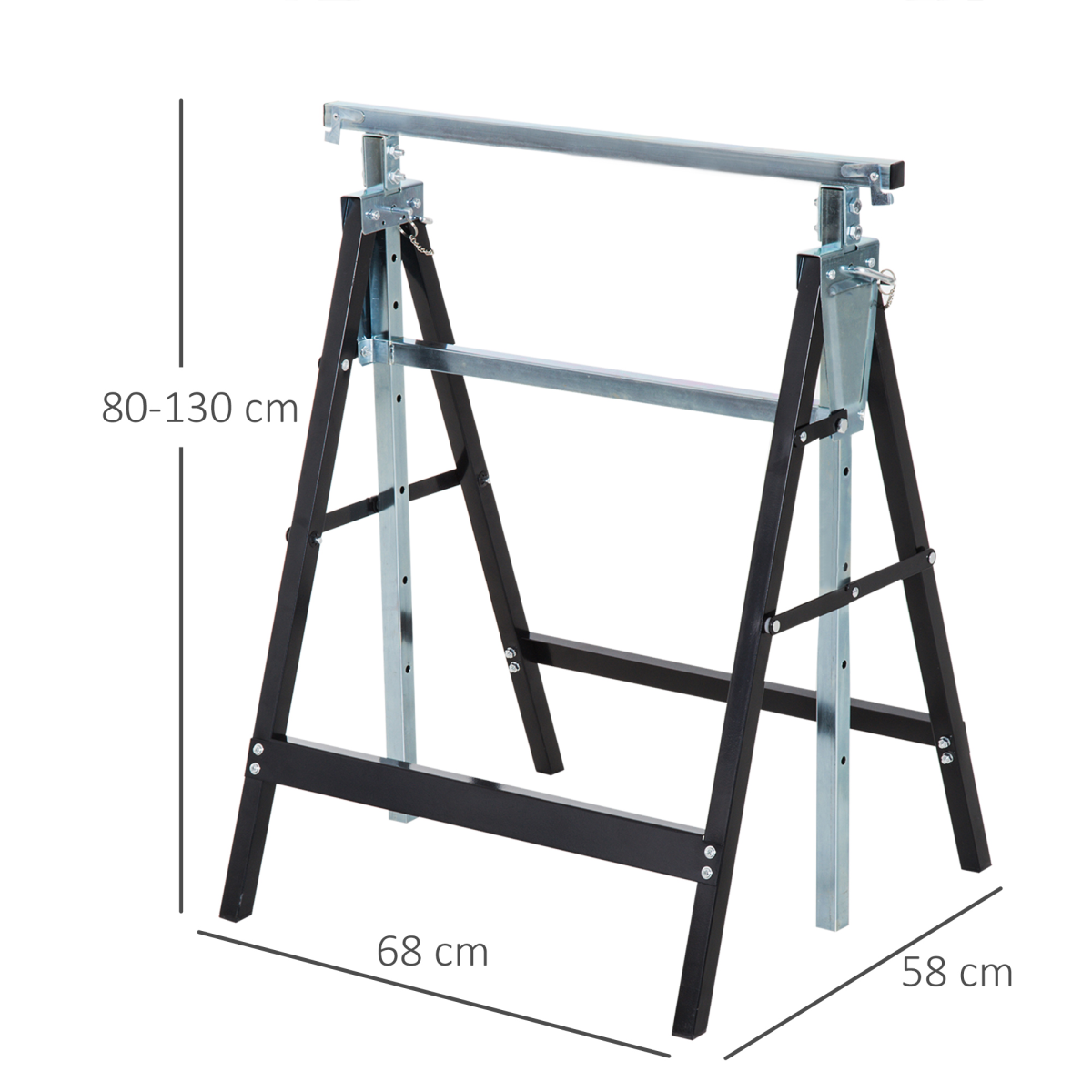 2xTelescopic Builders Trestle Work Bench-Black
