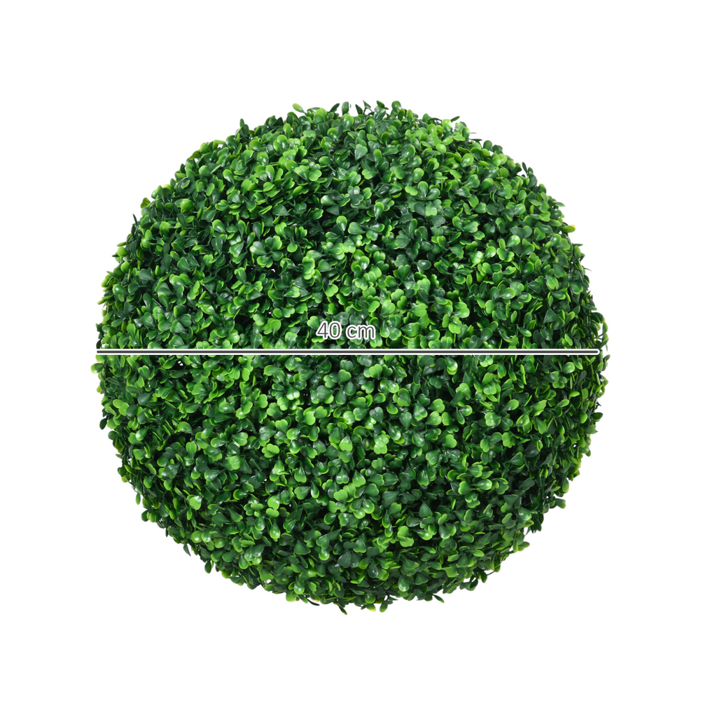 HOMCOM Set of 2 Artificial Topiary Balls Indoor Outdoor Faux Boxwood Balls